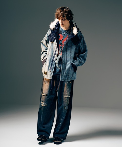 glamb デニムハイネックモッズ　グラム　新品 50%OFF【glamb(グラム)】Denim High Neck Mods Coat デニム