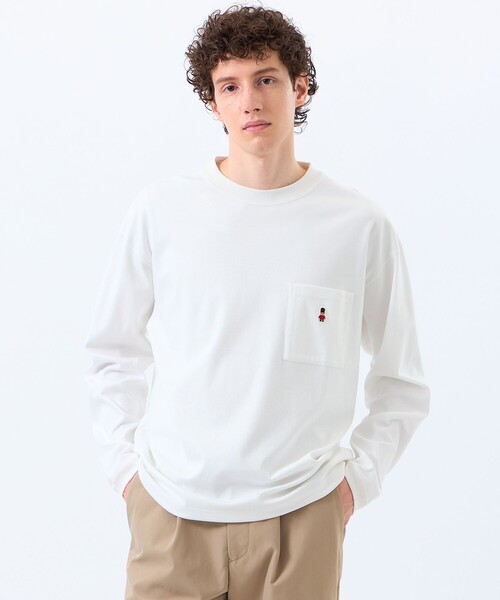 MACKINTOSH PHILOSOPHY（ﾏｯｷﾝﾄｯｼｭ ﾌｨﾛｿﾌｨｰ）の「バッキンガムベア コンパクトスムース スピンドルTシャツ（Tシャツ/カットソー・メンズ・ブルー系その他3/グレー系その他2/ホワイト/ダークネイビー・38/40）」の2枚目の写真