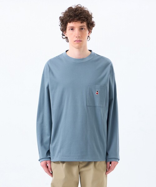MACKINTOSH PHILOSOPHY（ﾏｯｷﾝﾄｯｼｭ ﾌｨﾛｿﾌｨｰ）の「バッキンガムベア コンパクトスムース スピンドルTシャツ（Tシャツ/カットソー・メンズ・ブルー系その他3/グレー系その他2/ホワイト/ダークネイビー・38/40）」の12枚目の写真