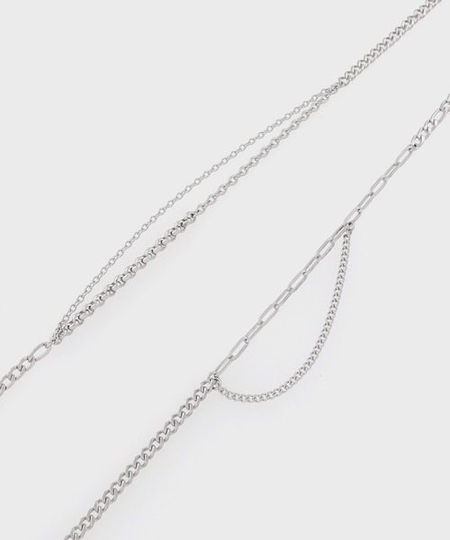 Paul Smith（ポールスミス）の「“Layered Mixed Chain” ネックレス【250905 210】（ネックレス・メンズ・シルバー・FREE）」の3枚目の写真