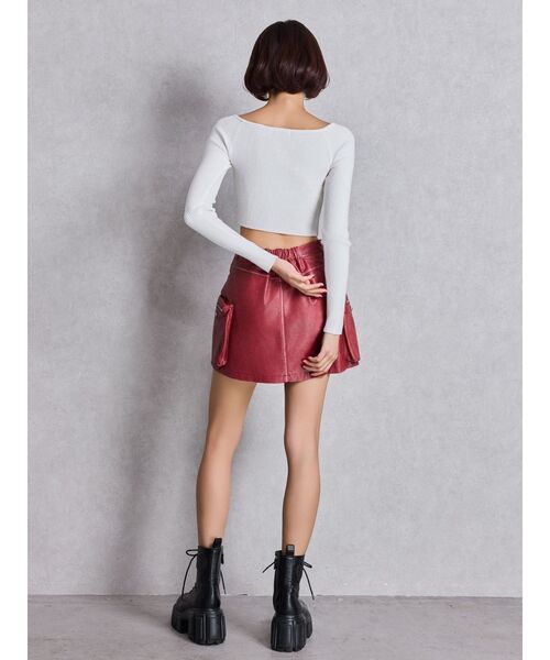 GYDA(ジェイダ)の「FRONT OPENリブニットトップス(ニット/セーター・レディース・ブラック/オフホワイト・FREE)」の15枚目の写真