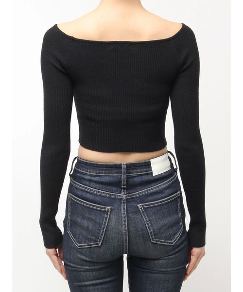 GYDA(ジェイダ)の「FRONT OPENリブニットトップス(ニット/セーター・レディース・ブラック/オフホワイト・FREE)」の18枚目の写真