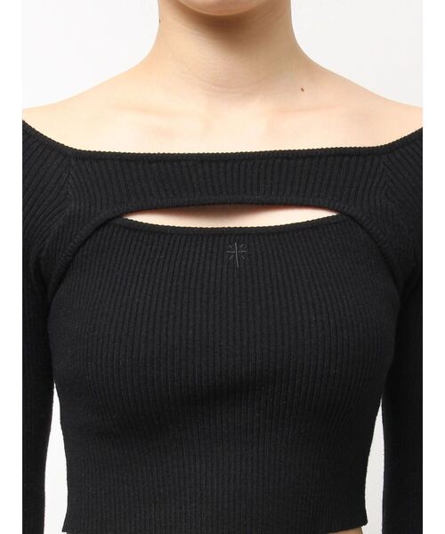 GYDA(ジェイダ)の「FRONT OPENリブニットトップス(ニット/セーター・レディース・ブラック/オフホワイト・FREE)」の19枚目の写真