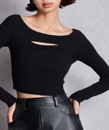 GYDA | FRONT OPENリブニットトップス(ニット/セーター)