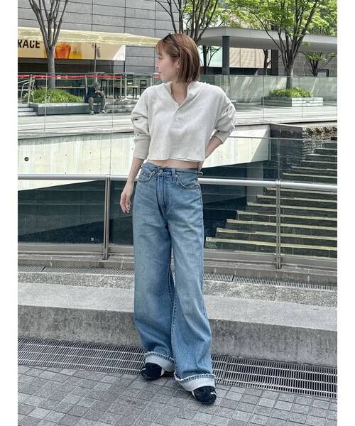 Ungrid(アングリッド)の「FAITH MILLS別注ヘンリーネックショートロングスリーブTee(Tシャツ/カットソー・レディース・チャコールグレー/ライトグレー/ピンク/イエロー・FREE)」の5枚目の写真