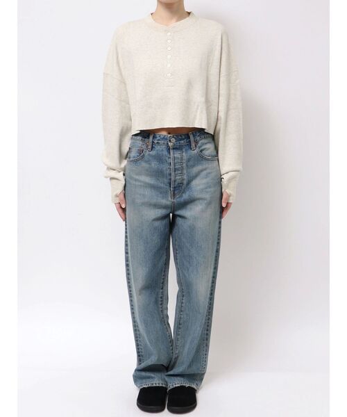 Ungrid(アングリッド)の「FAITH MILLS別注ヘンリーネックショートロングスリーブTee(Tシャツ/カットソー・レディース・チャコールグレー/ライトグレー/ピンク/イエロー・FREE)」の14枚目の写真