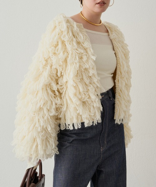 フリンジニットコート（その他アウター）｜LOUNGEDRESS