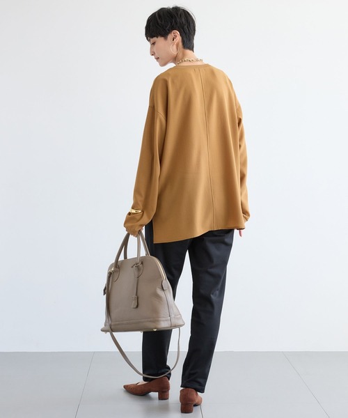 BARNYARDSTORM（バンヤードストーム）の「BARNYARDSTORM / ハイテンションウエストラインパンツ/ ハンドウォッシャブル【WEB限定サイズ】（その他パンツ・レディース・モカ/ブラック・L/M/S）」の9枚目の写真