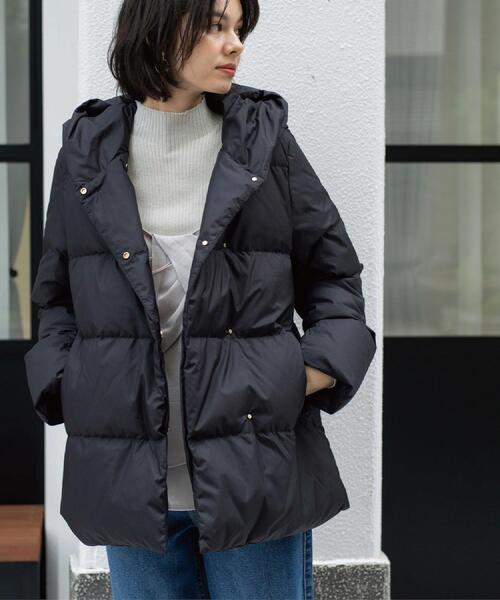 撥水フードミドルダウンコート【防風/抗菌防臭/洗濯機OK】《S～LL