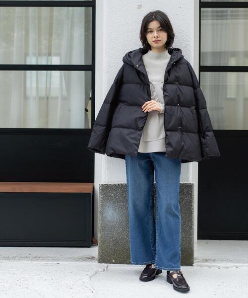 OPAQUE.CLIP（オペークドットクリップ）の「撥水フードミドルダウンコート【防風/抗菌防臭/洗濯機OK】《S～LL》（ダウンジャケット/コート・レディース・ブラック/オフホワイト/キャメル・40/38/36/42）」の22枚目の写真