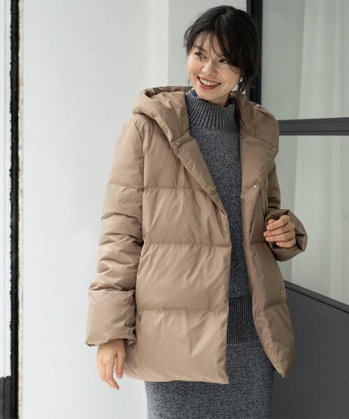 撥水フードミドルダウンコート【防風/抗菌防臭/洗濯機OK】《S～LL