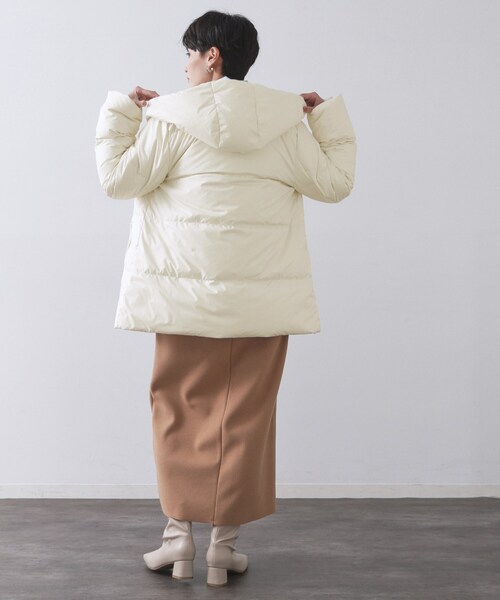 ★限定タイムセール★ 極美品♡PLST♡ ミドル丈 ダウンコート オフホワイト moment+ ダウンコート ダウンジャケット キャンディリボンドロスト