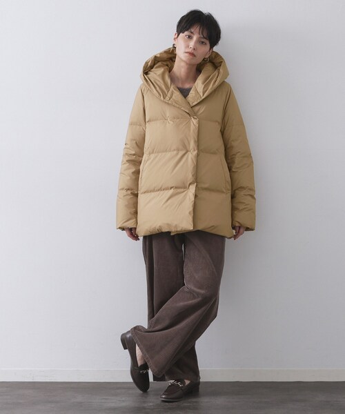 撥水フードミドルダウンコート【防風/抗菌防臭/洗濯機OK】《S～LL