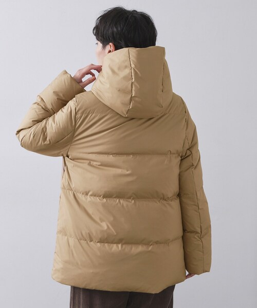 OPAQUE.CLIP（オペークドットクリップ）の「撥水フードミドルダウンコート【防風/抗菌防臭/洗濯機OK】《S～LL》（ダウンジャケット/コート・レディース・ブラック/オフホワイト/キャメル・40/38/36/42）」の7枚目の写真
