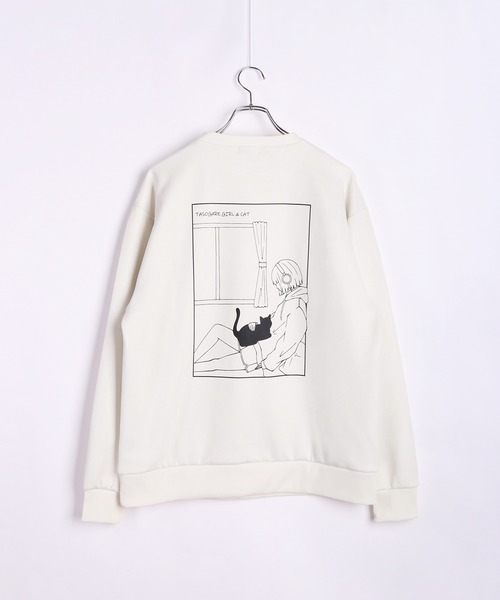 WESTSEA（ウエストシー）の「TASOGARE フェイクスエード 猫 バックプリント トレーナー（スウェット・メンズ・ブラック/ホワイト系その他/ブラック系その他/オフホワイト・L/M）」の19枚目の写真