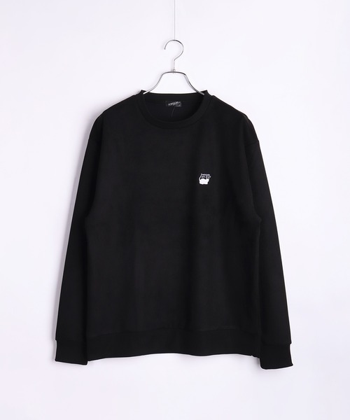 WESTSEA（ウエストシー）の「TASOGARE フェイクスエード 猫 バックプリント トレーナー（スウェット・メンズ・ブラック/ホワイト系その他/ブラック系その他/オフホワイト・L/M）」の5枚目の写真