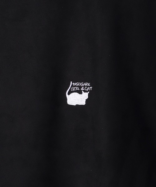 WESTSEA（ウエストシー）の「TASOGARE フェイクスエード 猫 バックプリント トレーナー（スウェット・メンズ・ブラック/ホワイト系その他/ブラック系その他/オフホワイト・L/M）」の7枚目の写真