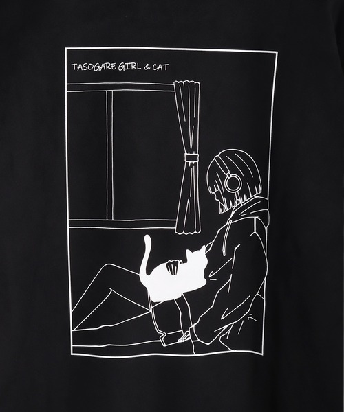 WESTSEA（ウエストシー）の「TASOGARE フェイクスエード 猫 バックプリント トレーナー（スウェット・メンズ・ブラック/ホワイト系その他/ブラック系その他/オフホワイト・L/M）」の8枚目の写真