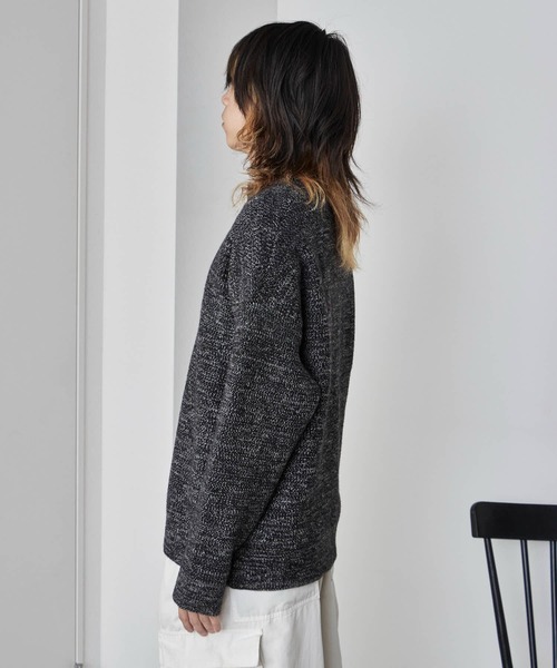 Theater code（シアターコード）の「Rib knit Henley neck knit sweater/畦編みヘンリーネックニットセーター（ニット/セーター・メンズ・ホワイト/ブラック/グレー・M/L）」の14枚目の写真