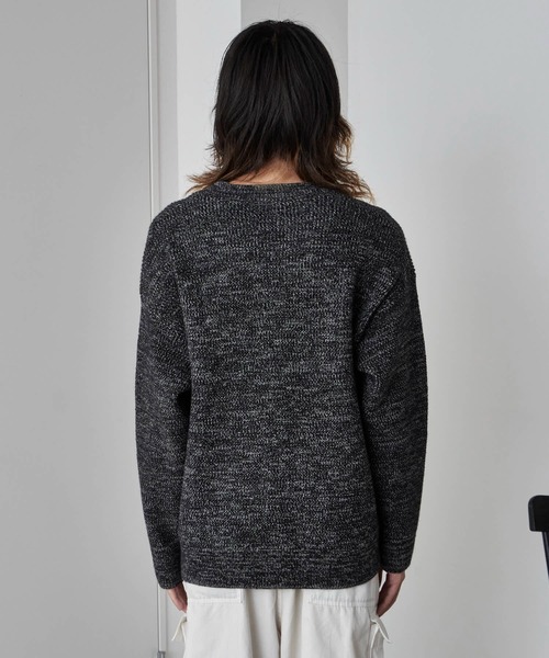 Theater code（シアターコード）の「Rib knit Henley neck knit sweater/畦編みヘンリーネックニットセーター（ニット/セーター・メンズ・ホワイト/ブラック/グレー・M/L）」の15枚目の写真