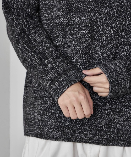 Theater code（シアターコード）の「Rib knit Henley neck knit sweater/畦編みヘンリーネックニットセーター（ニット/セーター・メンズ・ホワイト/ブラック/グレー・M/L）」の5枚目の写真