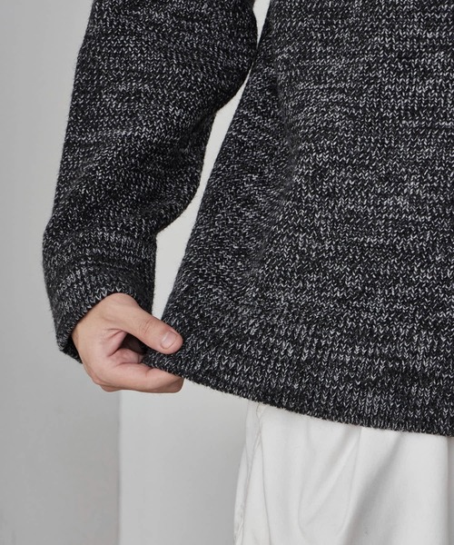 Theater code（シアターコード）の「Rib knit Henley neck knit sweater/畦編みヘンリーネックニットセーター（ニット/セーター・メンズ・ホワイト/ブラック/グレー・M/L）」の6枚目の写真