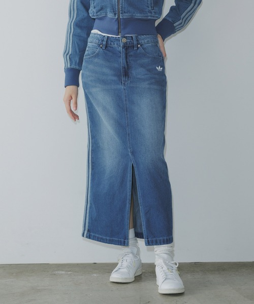 adidas ネイビー リメイクデニム ロングスカート adidas（アディダス） デニムスカート : ZOZOTOWN Yahoo!店 - 通販
