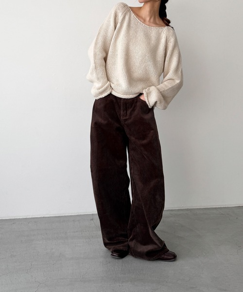 CANAL JEAN(キャナルジーン)の「El mar ラグランボートネックニット(ニット/セーター・レディース・ベージュ/ブラック/ブラウン・ONE SIZE)」の13枚目の写真