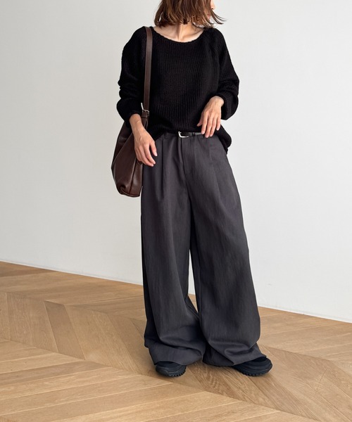 CANAL JEAN(キャナルジーン)の「El mar ラグランボートネックニット(ニット/セーター・レディース・ベージュ/ブラック/ブラウン・ONE SIZE)」の10枚目の写真