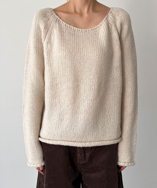 CANAL JEAN(キャナルジーン)の「El mar ラグランボートネックニット(ニット/セーター・レディース・ベージュ/ブラック/ブラウン・ONE SIZE)」の14枚目の写真