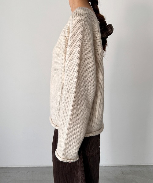 CANAL JEAN(キャナルジーン)の「El mar ラグランボートネックニット(ニット/セーター・レディース・ベージュ/ブラック/ブラウン・ONE SIZE)」の15枚目の写真