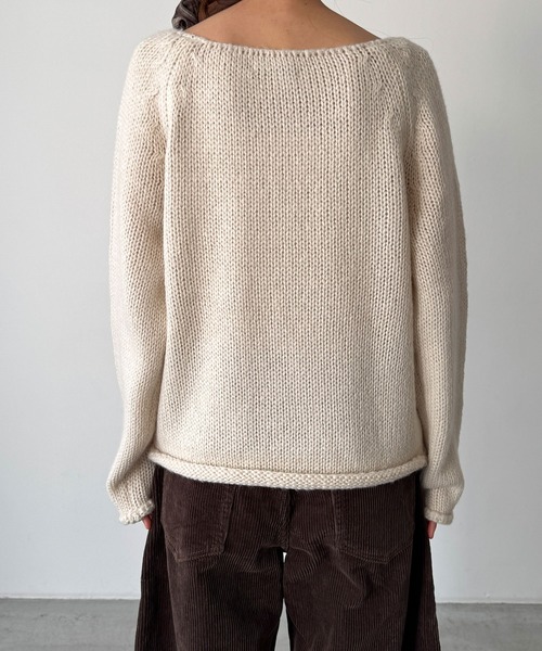 CANAL JEAN(キャナルジーン)の「El mar ラグランボートネックニット(ニット/セーター・レディース・ベージュ/ブラック/ブラウン・ONE SIZE)」の16枚目の写真