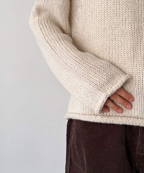 CANAL JEAN(キャナルジーン)の「El mar ラグランボートネックニット(ニット/セーター・レディース・ベージュ/ブラック/ブラウン・ONE SIZE)」の4枚目の写真