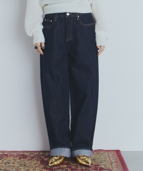 manana suerte（マニャーナスエルテ）の「コクーンデニムパンツ（デニムパンツ・レディース・ブルー・MEDIUM/LARGE）」の4枚目の写真