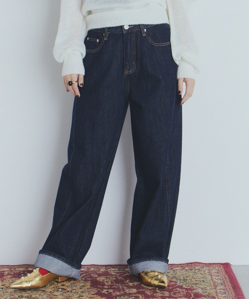 manana suerte（マニャーナスエルテ）の「コクーンデニムパンツ（デニムパンツ・レディース・ブルー・MEDIUM/LARGE）」の3枚目の写真