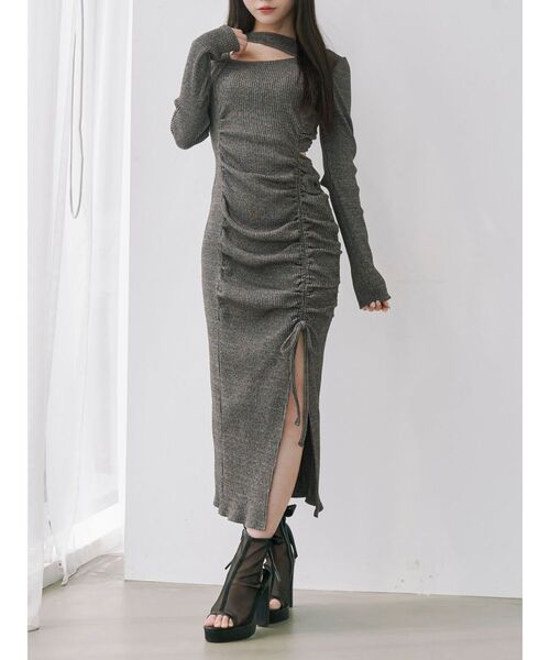 デコルテリブギャザーワンピース（ワンピース）｜EATME