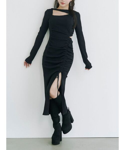 EATME デコルテリブワンピース EATME EATME(イートミー）デコルテリブワンピース 即納