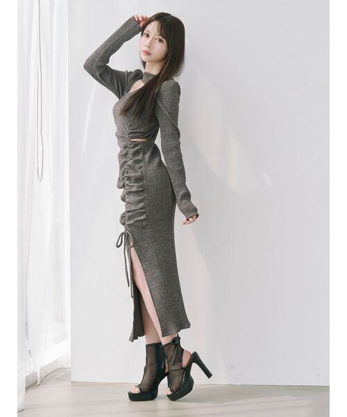 デコルテリブギャザーワンピース（ワンピース）｜EATME（イートミー