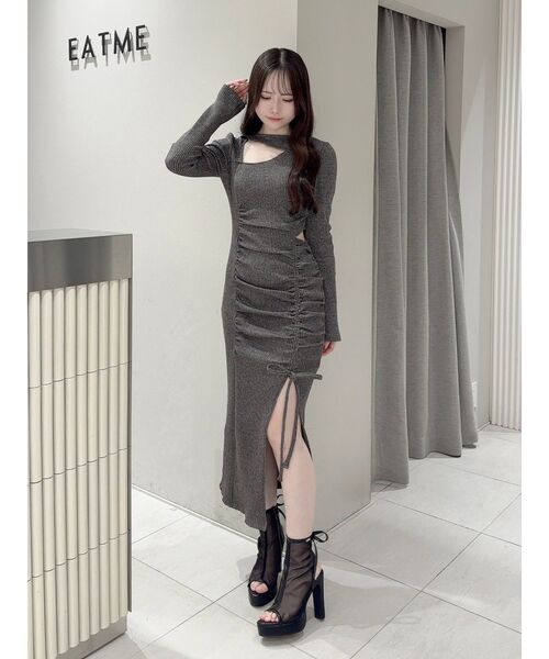 デコルテリブギャザーワンピース（ワンピース）｜EATME