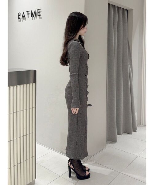 EATME デコルテリブワンピース デコルテリブギャザーワンピース（ワンピース）｜EATME