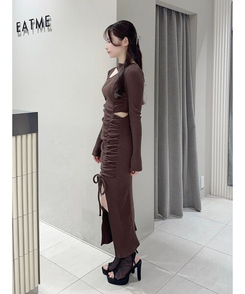 【EATME】デコルテリブギャザーワンピース デコルテリブギャザーワンピース（ワンピース）｜EATME（イートミー