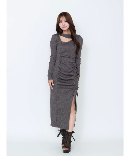 デコルテリブギャザーワンピース（ワンピース）｜EATME（イートミー