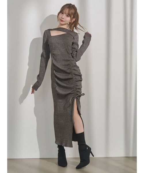 デコルテリブギャザーワンピース（ワンピース）｜EATME（イートミー