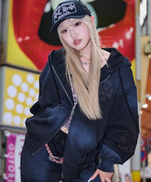 希少デザイン　A'GEM/9 エンジェル　クロス　ジップパーカー 希少デザイン A´GEM/9 エンジェル クロス ジップパーカー