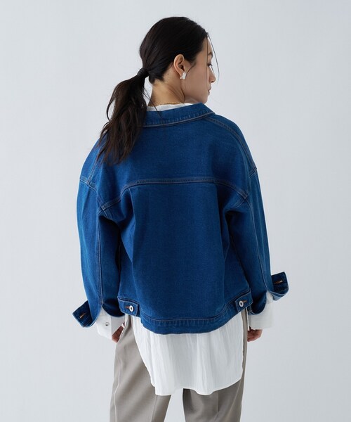 cloenc（クロエンス）の「【手洗い可】ストレッチデニムジャケット（デニムジャケット・レディース・ブルー/ネイビー・01/02/03）」の9枚目の写真