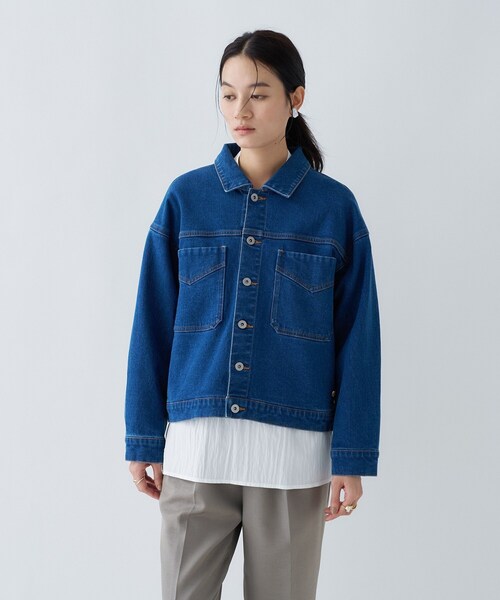 cloenc（クロエンス）の「【手洗い可】ストレッチデニムジャケット（デニムジャケット・レディース・ブルー/ネイビー・01/02/03）」の10枚目の写真