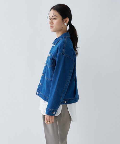 cloenc（クロエンス）の「【手洗い可】ストレッチデニムジャケット（デニムジャケット・レディース・ブルー/ネイビー・01/02/03）」の11枚目の写真