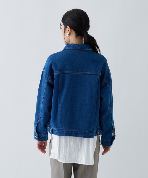 cloenc（クロエンス）の「【手洗い可】ストレッチデニムジャケット（デニムジャケット・レディース・ブルー/ネイビー・01/02/03）」の12枚目の写真