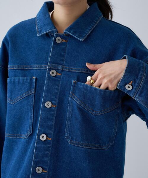 cloenc（クロエンス）の「【手洗い可】ストレッチデニムジャケット（デニムジャケット・レディース・ブルー/ネイビー・01/02/03）」の14枚目の写真