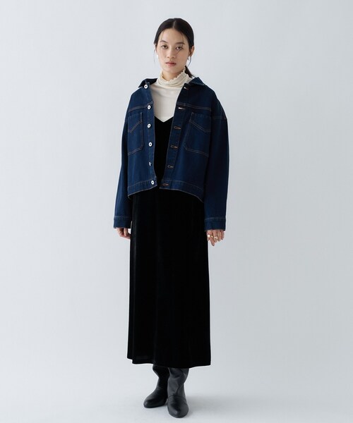 cloenc（クロエンス）の「【手洗い可】ストレッチデニムジャケット（デニムジャケット・レディース・ブルー/ネイビー・01/02/03）」の22枚目の写真